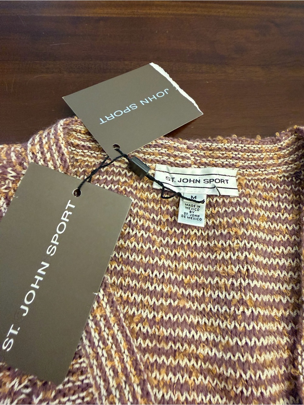 NWT ST. JOHN SPORT Button-Up Cable Cardigan Sweater - Picture 5 of 6